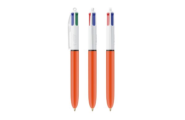 BIC 4 Colours Fine Kugelschreiber, Weiß-Orange