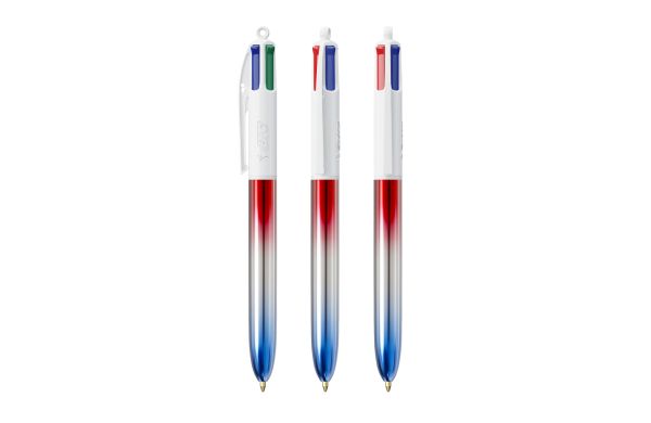 BIC 4 Colours Flags Collection, Rot - Silber - Blau