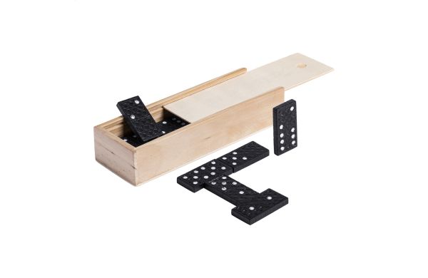Blamino Domino, schwarz/natur