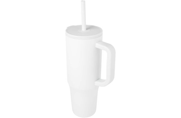 Brady 900 ml RCS-zertifizierter Isolierbecher mit Silikon Trinkhalm, weiss