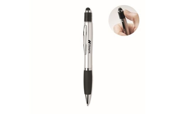 STY Druckkugelschreiber mit Stylus, schwarz