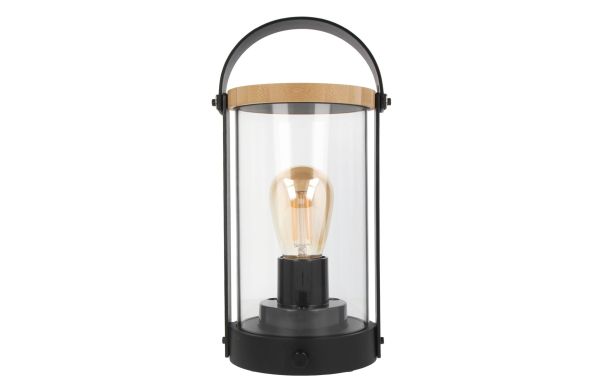 Edison-Bambuslampe, schwarz