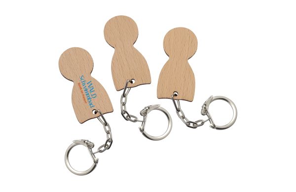 Einkaufswagenlöser Holz mit Gliederkette_ beige