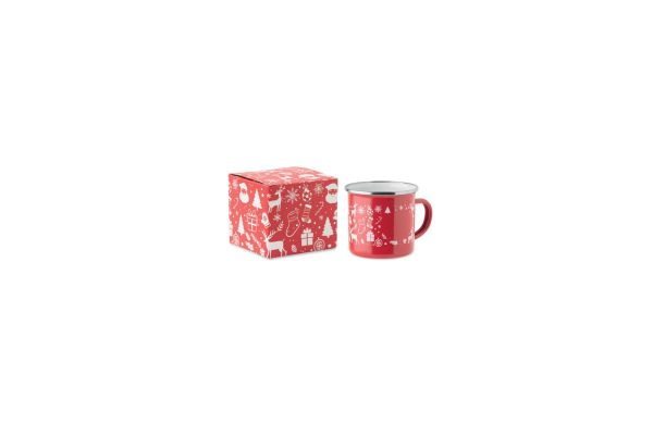 Emaille-Becher 300ml, Rot
