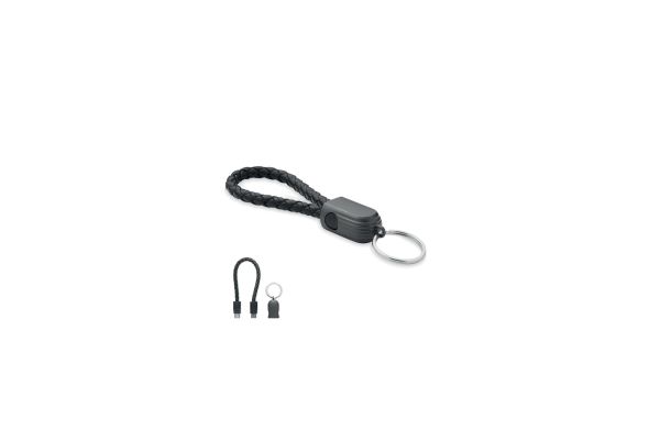 FAULETI LOOP 60W Schlüsselring-Ladekabel, schwarz