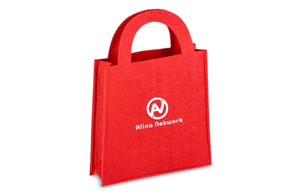 Filz-Geschenktüte 15x21cm, rot