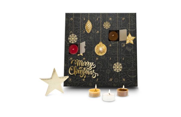 Geschenkartikel / Präsentartikel : Duftkerzen Adventskalender Merry Christmas