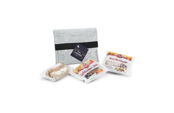 Geschenkset / Präsenteset: Filztasche mit Gebäck