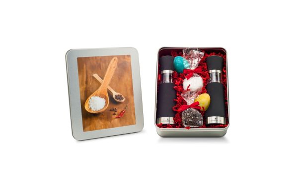 Geschenkset / Präsenteset: Oster Salz- & Pfeffermühlen Set - in Silberdose