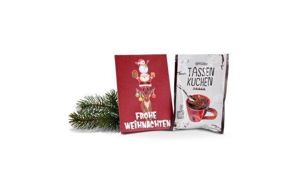 Geschenkset: Frohe Weihnachten Tassenkuchen