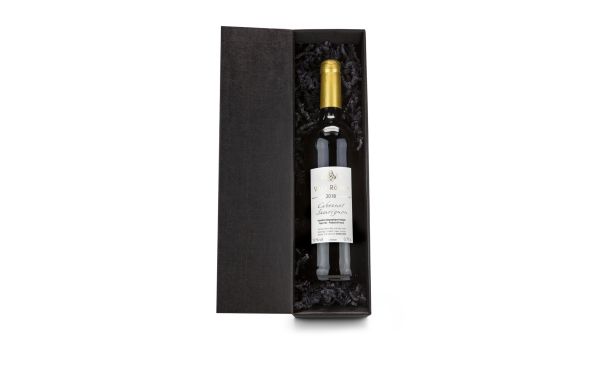 Geschenkset / Präsenteset: Rotwein im schwarzen Geschenkkarton