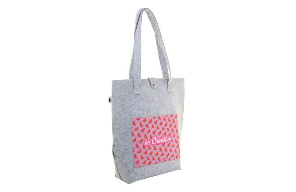 individuelle RPET Schultertasche CreaFelt Toteback, weiss