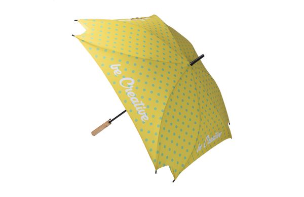 individueller Regenschirm CreaRain Square RPET, Weiss