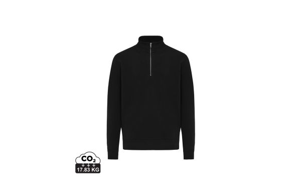 IQONIQ Elgon Quarter-Zip-Sweater aus rec. Baumwolle, schwarz, 4XL