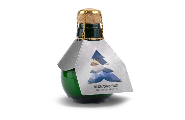 Geschenkset: Kleinste Sektflache: Merry Christmas