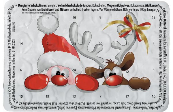 Kleinster (Advents-)Kalender der Welt "Standard" mit Schokolinsen