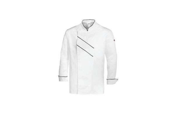 Kochjacke 1538-400 weiss-schwarz 44