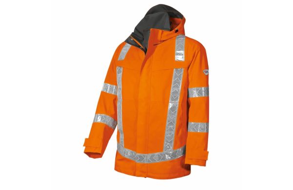 Lange Warnschutz-Regenjacke 2120-880 warnorange XS