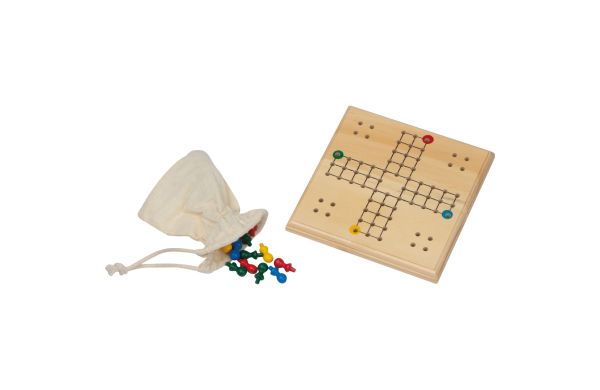 LUDO Spiel aus Holz - braun