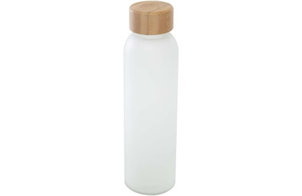 Lume 500 ml Flasche aus mattiertem Kalknatronglas mit Bambusdeckel, weiss