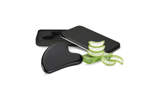 Massagestein Gua Sha Black Obsidian zur Wellness-Gesichtsmassage