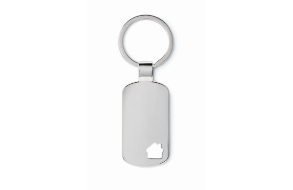 HOUSE KEY Schlüsselring Haus - silber matt