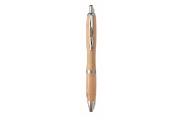 RIO BAMBOO Druckkugelschreiber ABS/Bambus - silber matt