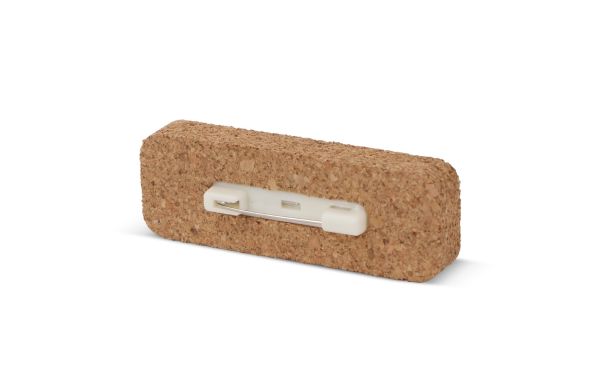 Namensschild Kork mit Anstecknadel, natur