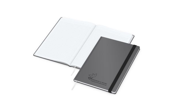 Notizbuch Hardcover Smart-Book Gummiband breit - Prägung