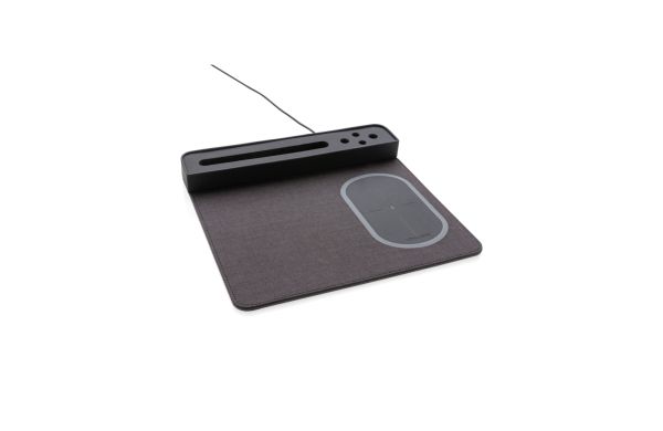 Air Mousepad mit 5W Wireless Charger und USB/schwarz