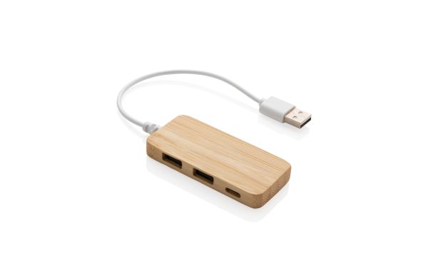 Bambus-Hub mit Type-C/braun