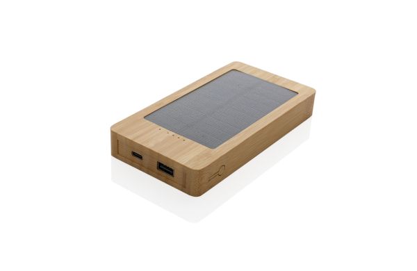 Sunwick 10.000mah Bambus Solar Powerbank/braun