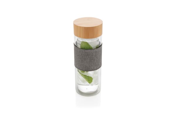 Impact doppelwandige Borosilikatglas-Flasche/transparent