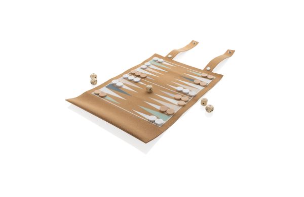 Britton faltbares Backgammon und Damespiel Set aus Kork/braun