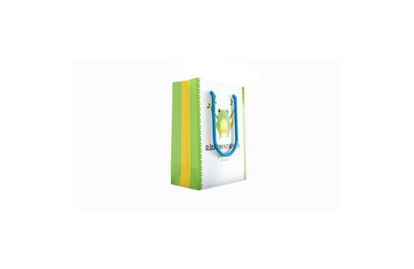 Papiertragetasche - 13x7x18 cm, Kordel navyblau