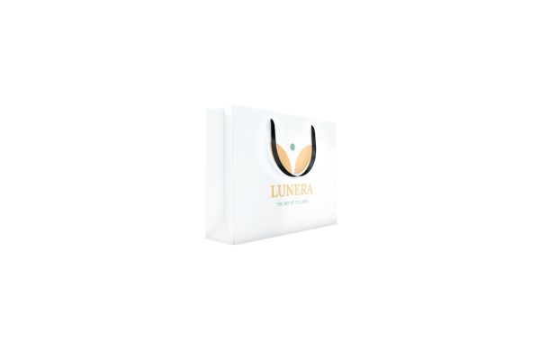 Papiertragetasche - 40x10x30 cm, Satinband schwarz
