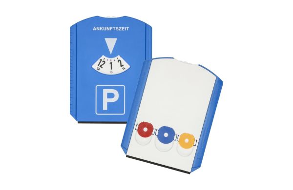 Parkscheibe "Euro" mit Chips, blau/weiss