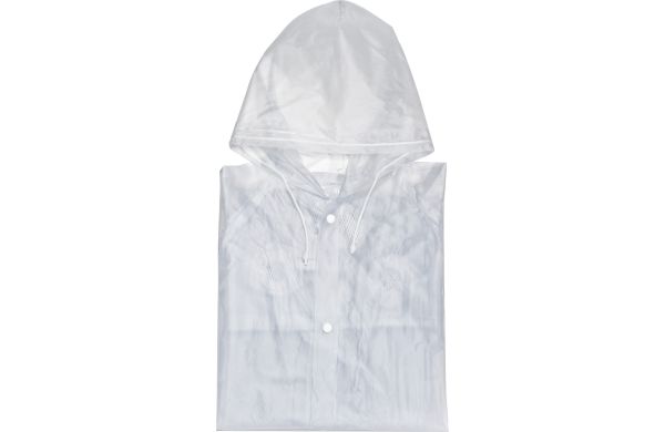 Phthalatfreie Regenjacke mit praktischen Druckknöpfen und Kapuze - transparent