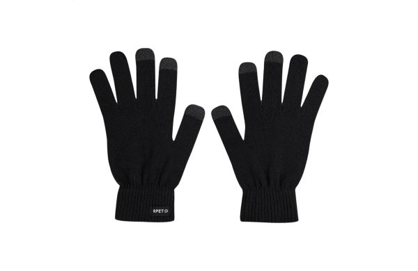 RPET Tourchscreen-Handschuhe Retouch, schwarz