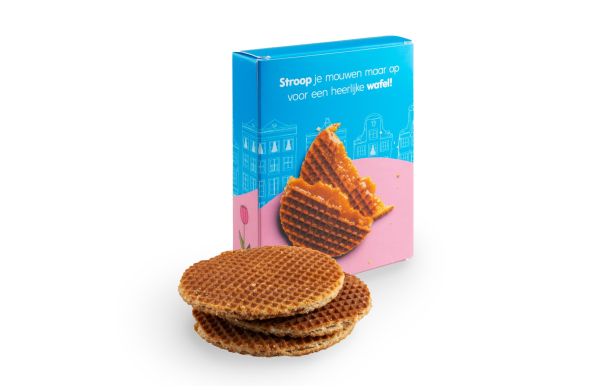 Schachtel mit 3 Sirupwaffeln, weiss
