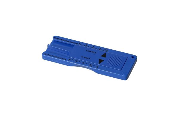 Schlüsselanhänger "Reifenprofilmesser", blau