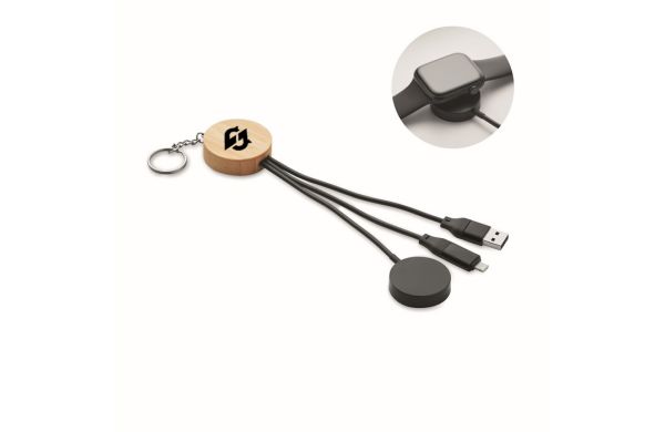 BULE Schlüsselring 4in1 Kabel 60W, schwarz