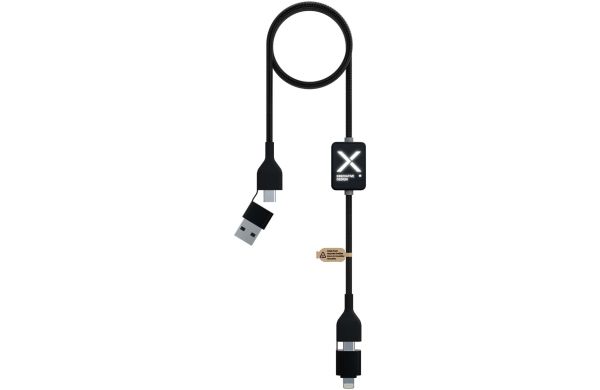 SCX.design C32 60W Ladekabel mit Schalter und Leuchtlogo, schwarz