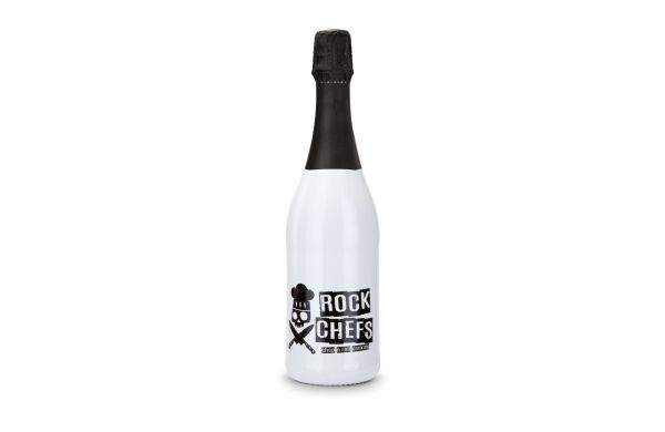 Sekt Cuvée - Flasche weiß-lackiert - 0,75 l