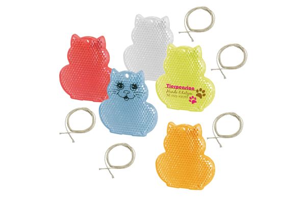 Sicherheitsreflektor Katze_ blau-transparent