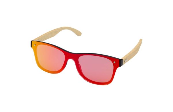 Tan Sonnenbrille mit Bambusbügeln, gelb