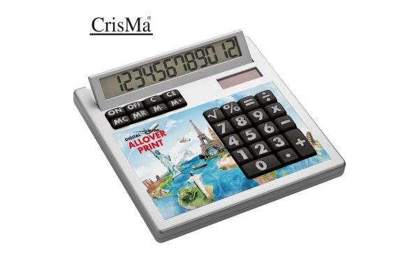 Tischrechner Eigendesign mit 12 Digits aus Kunststoff - weiß
