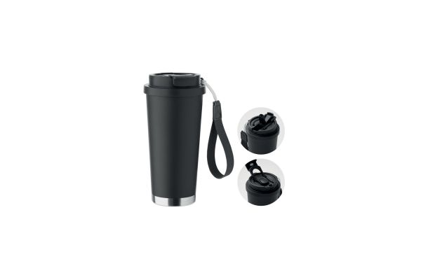TOPAZ LARGE Doppelwandiger Trinkbecher 500m, schwarz