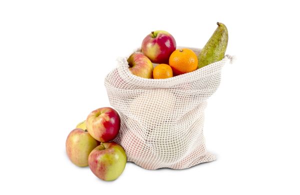 Wiederverwendbare Lebensmitteltasche OEKO-TEX® Baumwolle 25x30cm, ecru