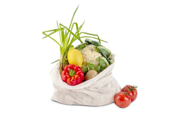 Wiederverwendbare Lebensmitteltasche OEKO-TEX® Baumwolle 40x45cm, ecru